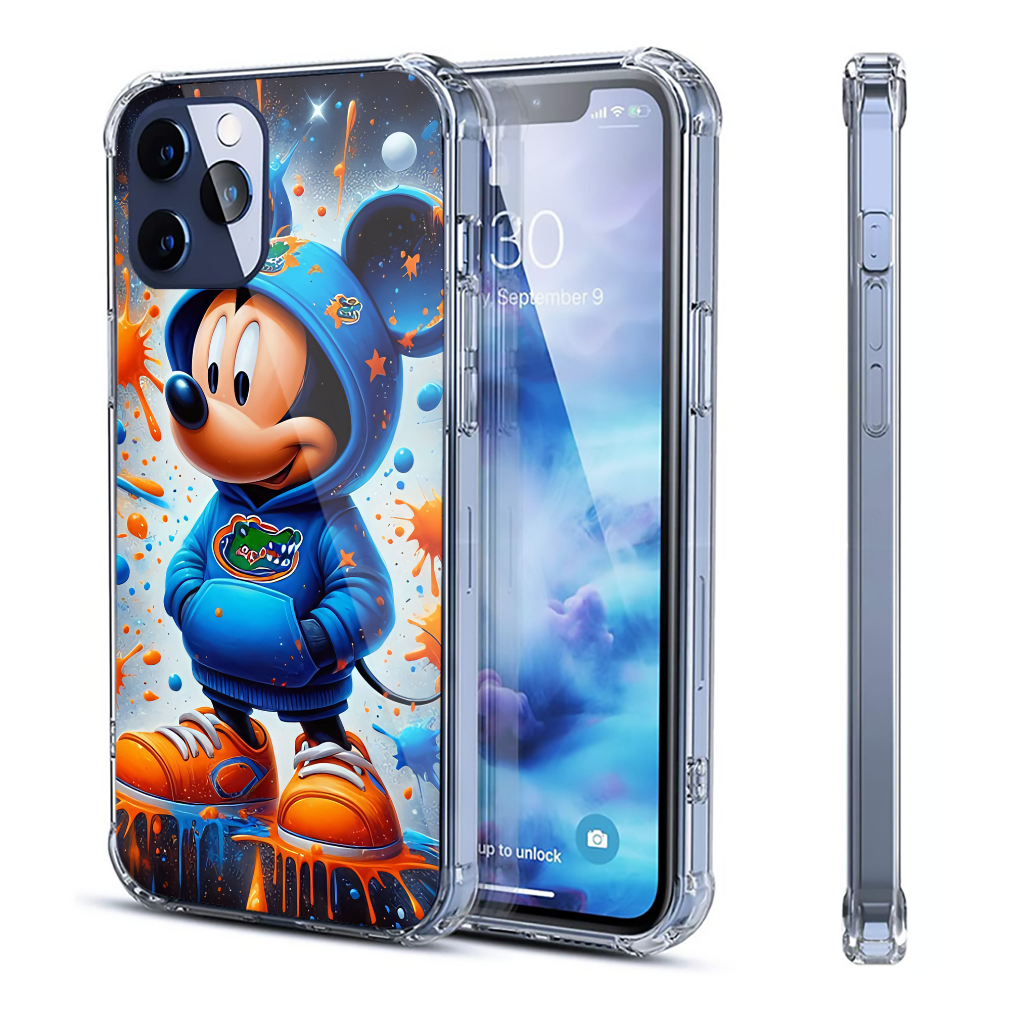 ミッキーマウス Mickey Mouse 【iPhone 12シリーズ対応】透明スマホケース（クリアソフトケース）